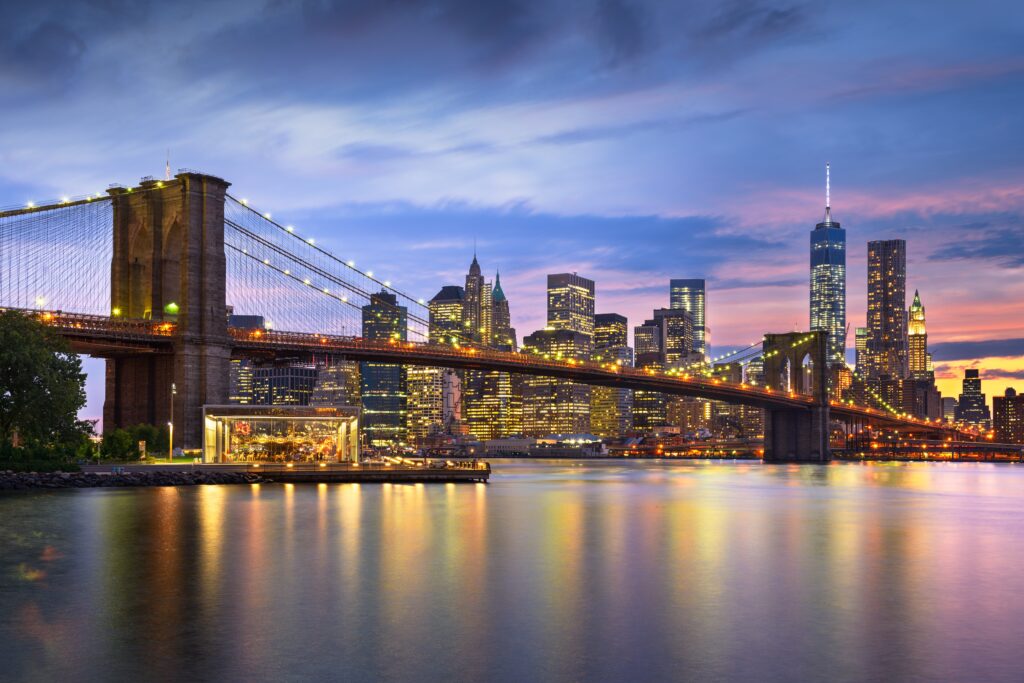 Fake news fogos Brooklyn Bridge
