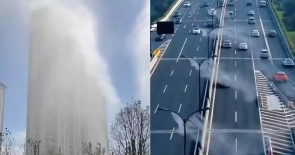 névoa em prédios China
